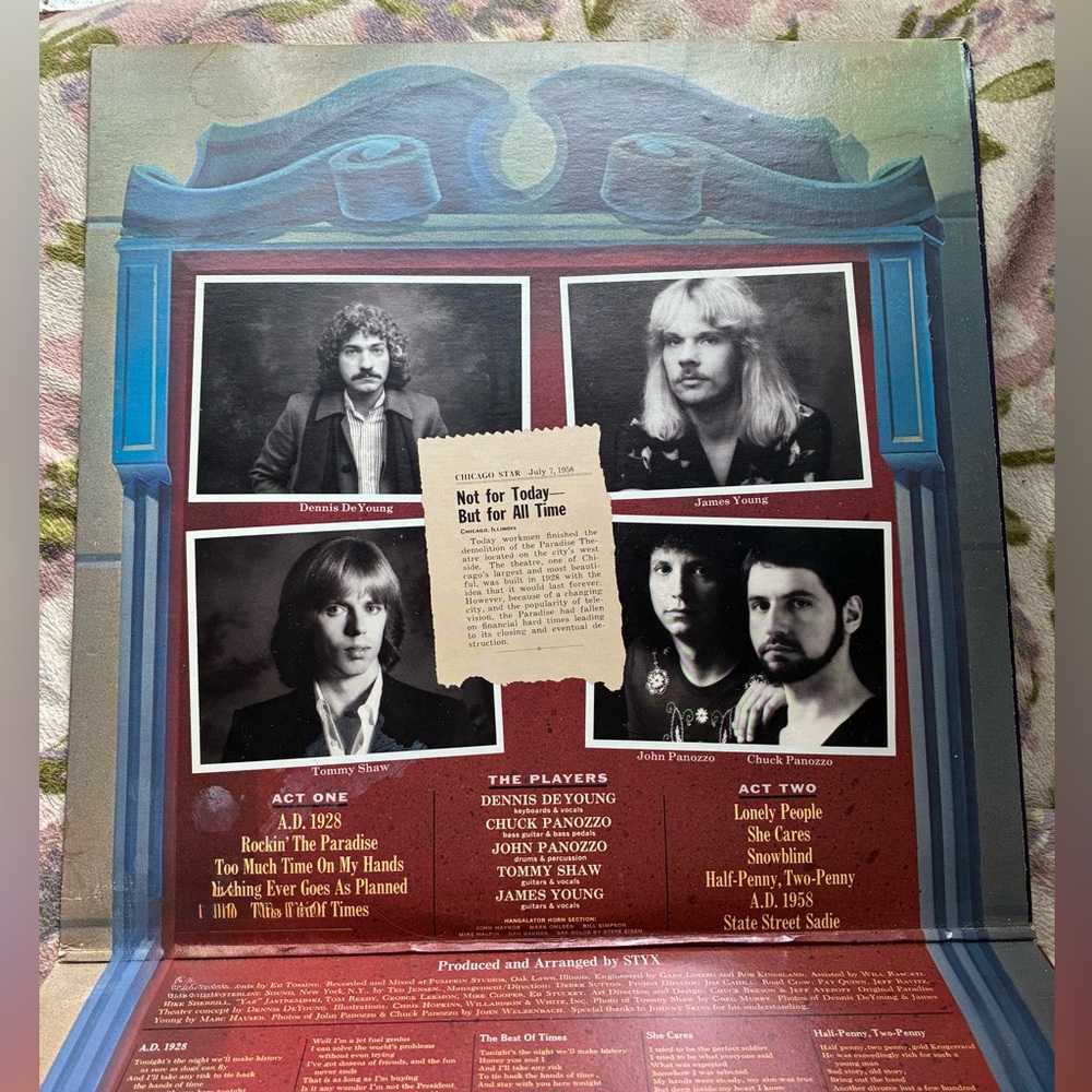 🎵 Styx Paradise Theatre Classic Rock Vinyl Record - Picture 4 of 13
